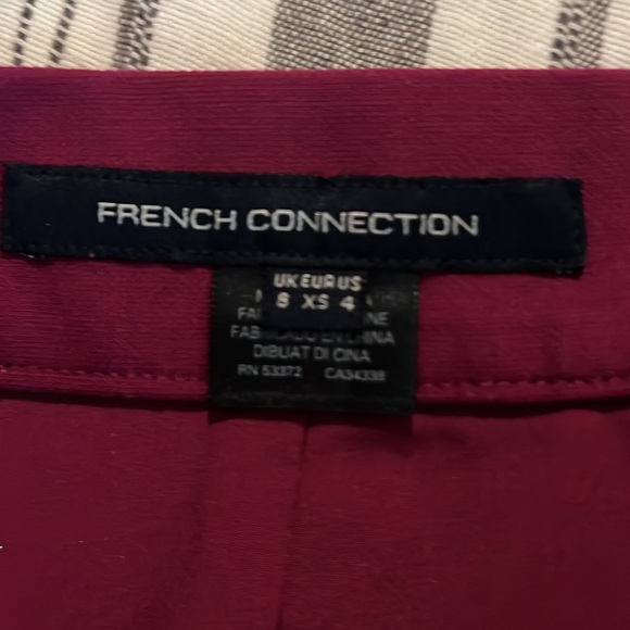 French connection burgundy wrap skirt size 4 - Picture 5 of 5